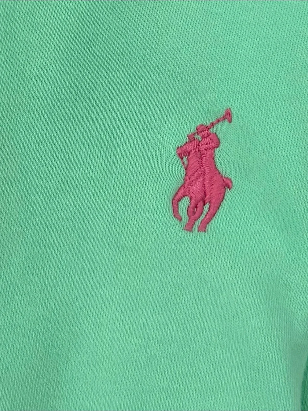 Polo by Ralph Lauren Mint Green Classic Polo Pink Pony Shirt XL